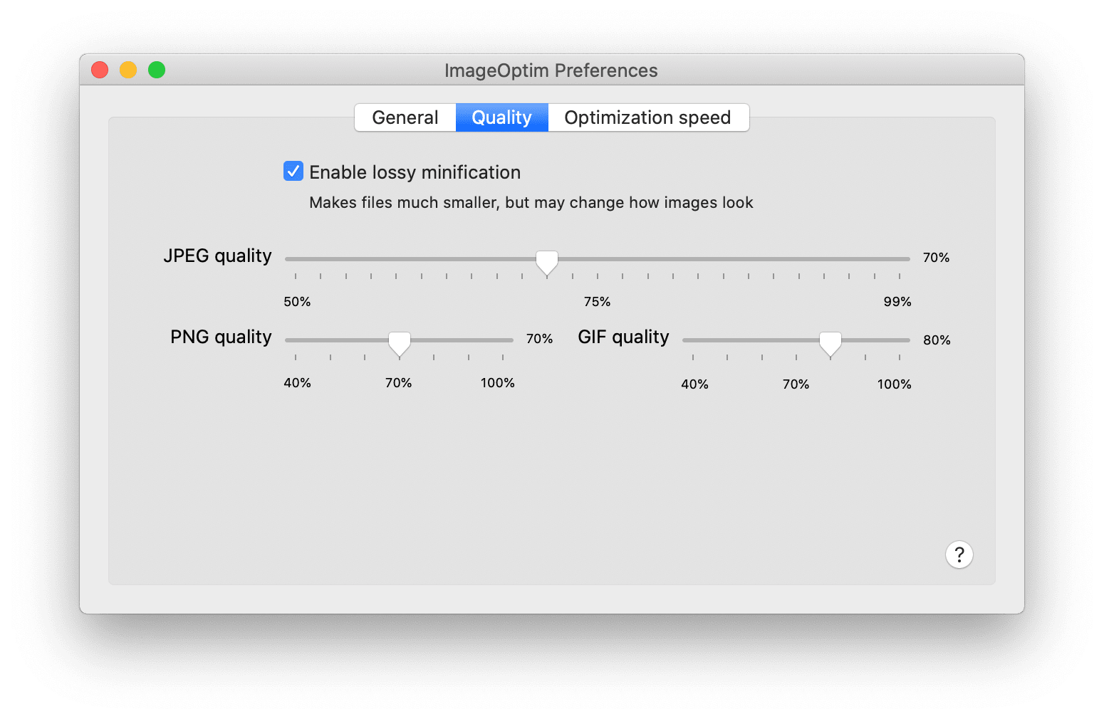 Imageoptim preferences