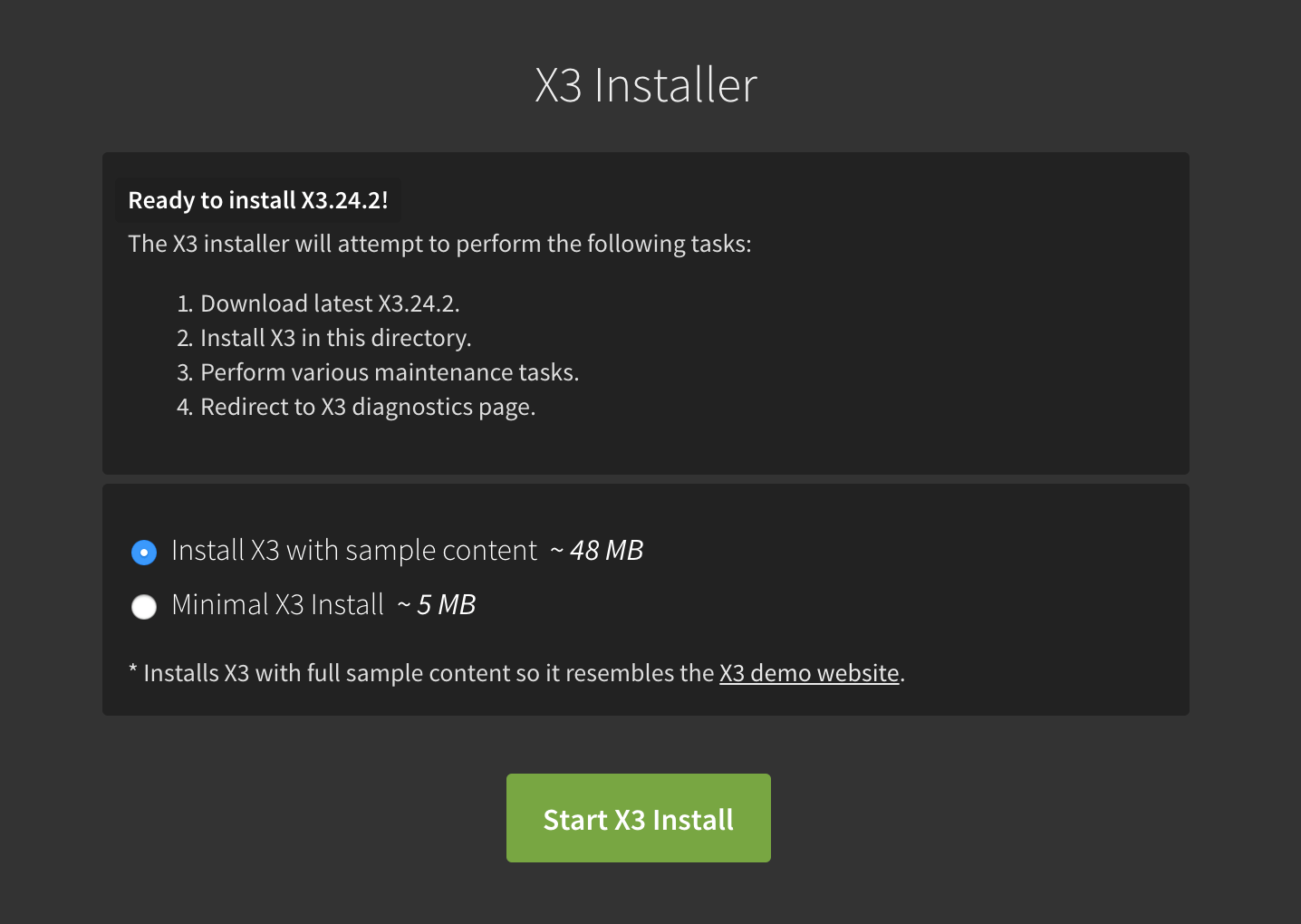 X3 installer script